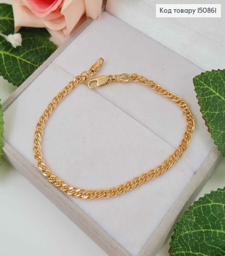 Браслет плетение нонное, шир. 3мм, дл.20см, Xuping 18К 150861 фото 1