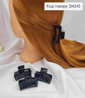 Краб пластик, глянцевый, прямоугольный, 4,5см, черного цвета. 214243 фото