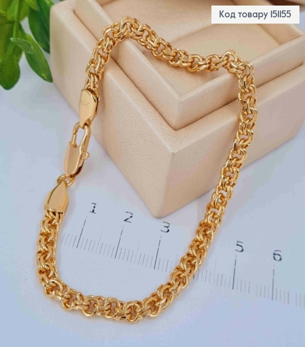 Браслет плетение БИСМАРК, ширина 5мм, длина 19см, Xuping 18К. 151155 фото 1