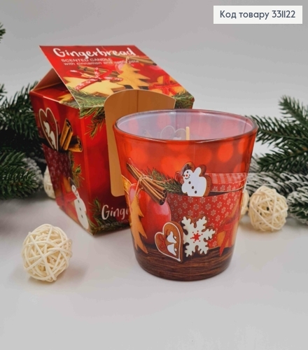 Аромасвечка стакан GINGERBREAD with cinnamon and apple note ,115г/ 30год., 331122 фото 1