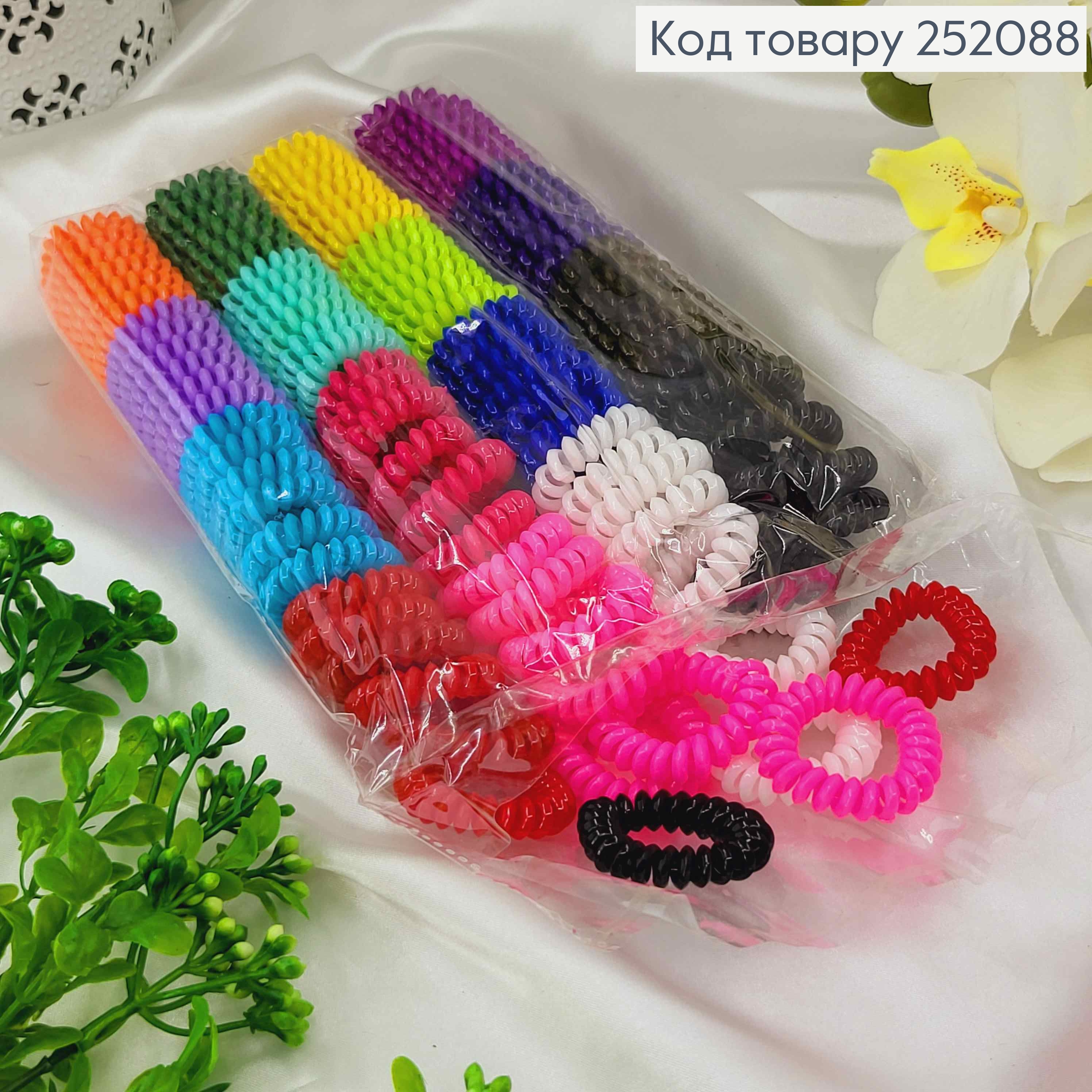 Резинка пружинка, 3см, глянцева, кольори в асортименті 252088 фото 1