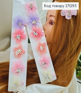 Заколка уточка Цветочек (12шт) в асорт. 271293 фото