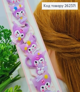 Набор резинок (10шт) КУРОМИ, Фиолетовые цвета, резинка 3см, куром 4*4,5см 262371 фото