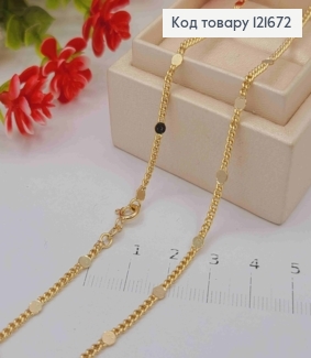 Цепочка Панцирное плетение с плоскими пластинками, длина 45см, Xuping 18K 121672 фото