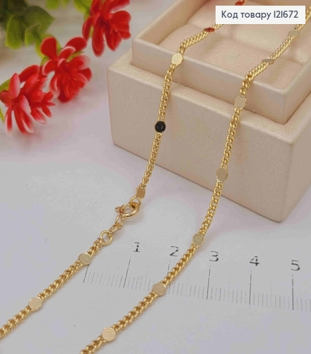 Цепочка Панцирное плетение с плоскими пластинками, длина 45см, Xuping 18K 121672 фото 1