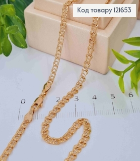 Цепочка плетения УЗЕЛ, ширина 3,8мм, длина 60см, Xuping 18K 121653 фото