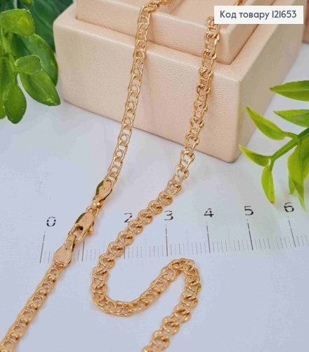 Цепочка плетения УЗЕЛ, ширина 3,8мм, длина 60см, Xuping 18K 121653 фото 1