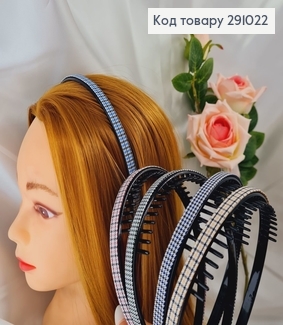 Обруч пластик с тканью и расческой в асс. 291022 фото