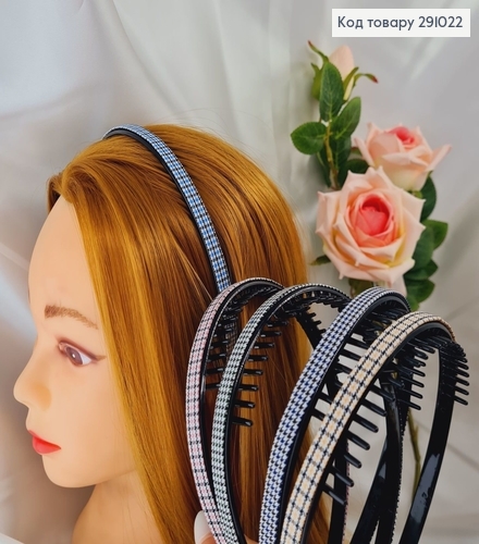 Обруч пластик с тканью и расческой в асс. 291022 фото 1