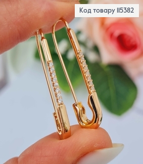 Серьги шпильки 3см в камнях Xuping 18K 115382 фото