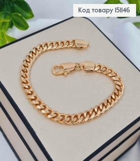 Браслет ПАНЦИРНОЕ плетение, ширина 6мм, дл. 20см, Xuping 18K 151146 фото