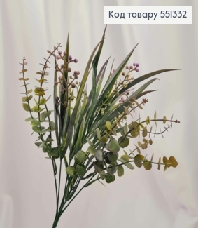 Искусственная композиция Эвкалипт с Фиолетовыми почками, высота 41см 551332 фото