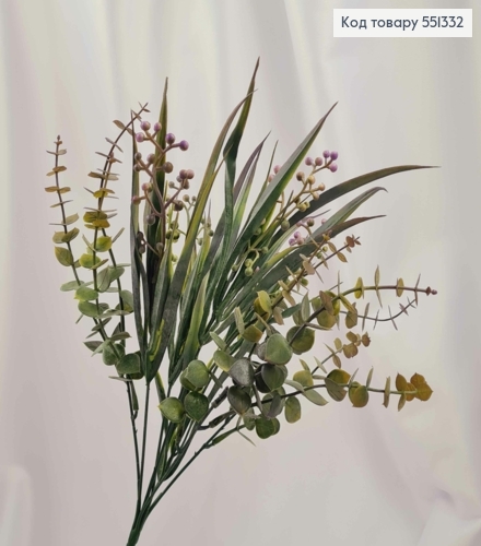 Искусственная композиция Эвкалипт с Фиолетовыми почками, высота 41см 551332 фото 1