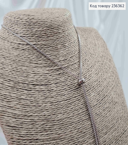 Подвеска на шею, квадратный снейк, с двумя треугольниками, с шайбочкой, дл. 45+5см 236362 фото 2