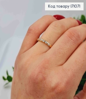 Кольцо с блестящими камешками, Xuping 18К. 171071 фото