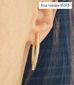 Серьги стрелы, с камешками, 3см Xuping 18K 115373 фото