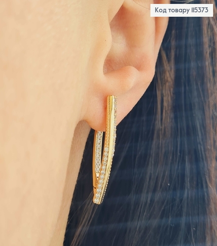 Серьги стрелы, с камешками, 3см Xuping 18K 115373 фото 1