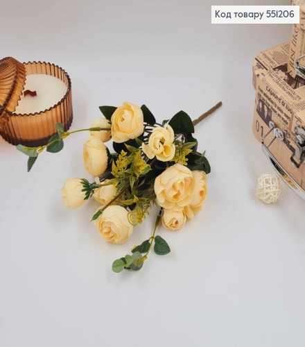 Композиция "Букет МОЛОЧНЫЕ ПИОНЫ (10головок)", высота 29см 551206 фото 2