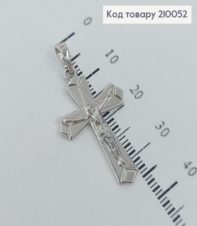 Крестик с распятием 2,8х1,5см родироване медзолото Xuping 210052 фото