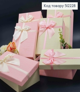 Набор коробок (3шт) Двухцветные с Блеском, цвета в ассортименте, (23*16*10см,21*14*8см,19*12*6см) 512228 фото