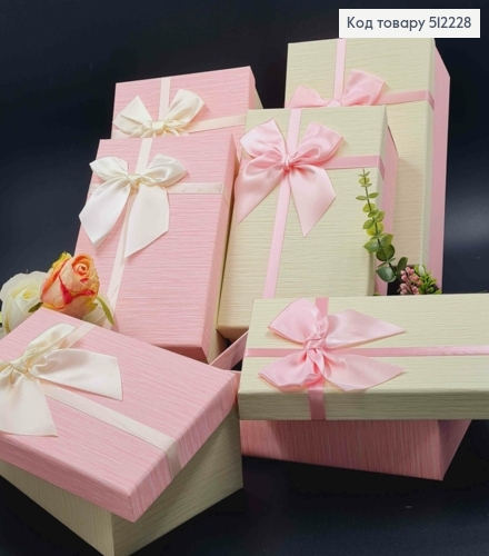 Набор коробок (3шт) Двухцветные с Блеском, цвета в ассортименте, (23*16*10см,21*14*8см,19*12*6см) 512228 фото 1