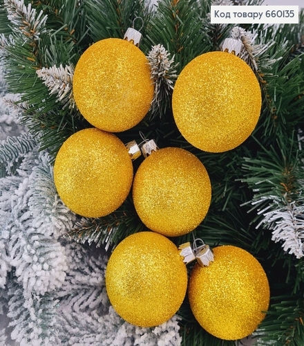 Набір куль 60мм Блиск ЗОЛОТО 6шт/уп, Україна 660135 фото 1