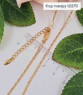 Цепочка 1мм, длина 50см, плетение КВАДРАТНОЕ ЯКОРНОЕ Xuping 18K 121270 фото