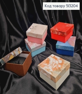 Коробка квадратная с хаотическим рисунком, 9*9*5,5см, цвета в ассортименте. 513204 фото