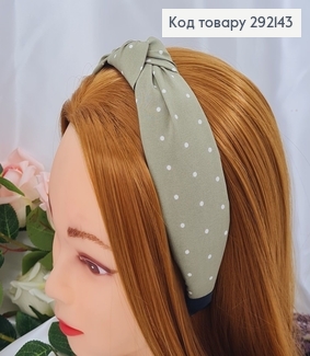 Обруч чалма КРАПОЧКА (темно-зеленый), ручная работа, Украина 292143 фото