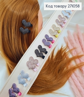 Заколка уточка детская с Бабочка глитер 20 шт/уп. в асс. 271058 фото