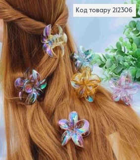 Краб пластик глянцевый "ГАВАЙСКИЙ ЦВЕТОК", 6см, Яркие перламутровые цвета в ассортименте. 212306 фото