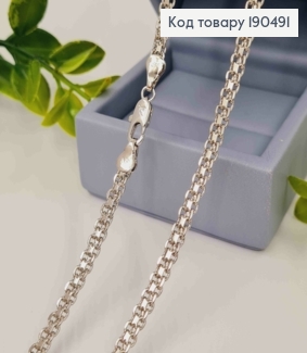 Цепочка родованная плетение БИСМАРК, ширина 4мм, длина 50см, Xuping 190491 фото