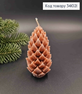 Свічка декоративна "Шишка", Коричневого кольору, 5*9см, YUNIOR CANDLE 341021 фото