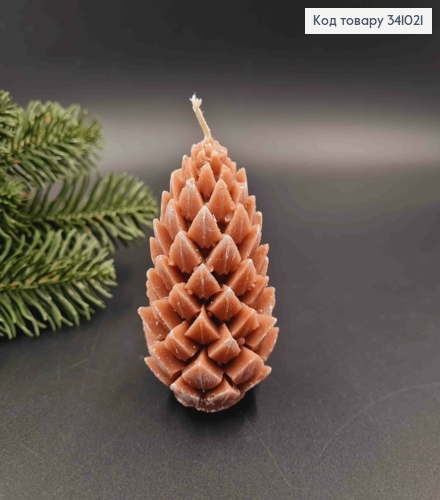 Свічка декоративна "Шишка", Коричневого кольору, 5*9см, YUNIOR CANDLE 341021 фото 1