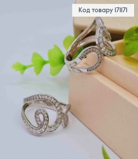 Кольцо родованное "Magical" украшено Блестящими камнями, Xuping 18К 171171 фото