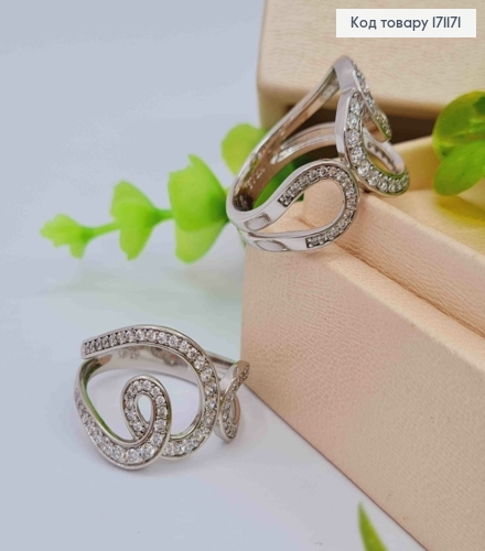 Кольцо родованное "Magical" украшено Блестящими камнями, Xuping 18К 171171 фото 1