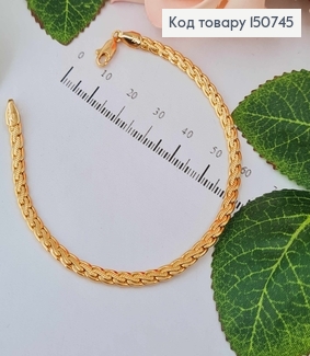 Браслет, плетение косичка, шир.0,3см, дл. 18,5см, Xuping 18K 150745 фото