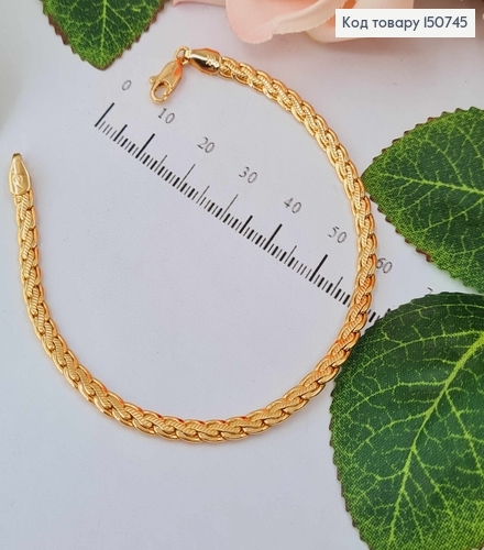 Браслет, плетение косичка, шир.0,3см, дл. 18,5см, Xuping 18K 150745 фото 1