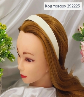 Обруч  ЕКОшкіра 2,5см, колір АЙВОРІ, ручна робота, Україна 292223 фото