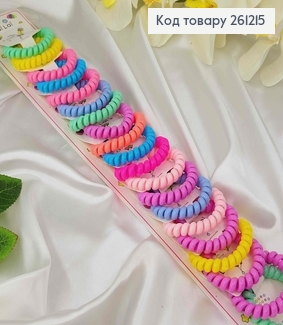 Резинка -пружинка (20шт) ЯСКРАВІ відтінки в асорт. по 2 на планшетці 261215 фото