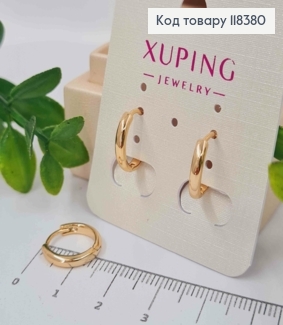 Сережки кільця "Класичні", ширина 2мм, діаметр 1,4см,  Xuping 18К 118380 фото