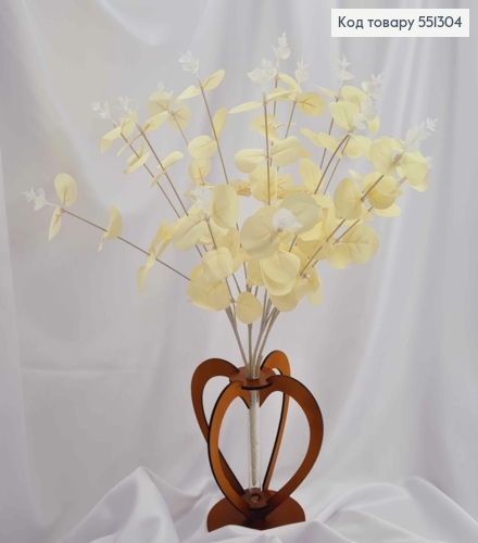 Искусственная композиция Эвкалипт, цвет АИВОРИ, 16 веточек на металлическом стержне, 47см 551304 фото 1