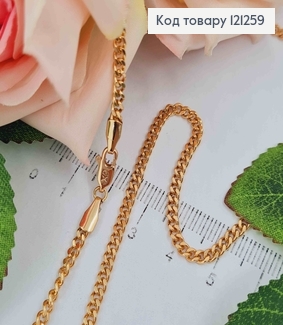 Цепочка 3мм, длина 60см, плетение ПАНЦИРНОЕ, Xuping 18K 121259 фото