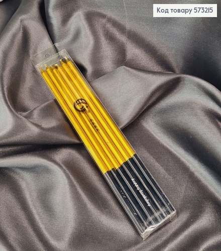 Свечки для торта Золотые 6шт/уп, 14см 573215 фото 1