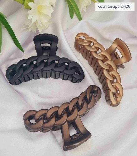 Краб пластик (крепкий), матовый, "Цепочка", 9,5см, Пастельных цветов в ассортименте. 214261 фото 1