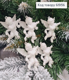 Набор фигур(5шт) блеск Ангелочки Белого цвета, размер 7*6см, Украина 619156 фото