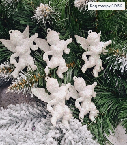 Набор фигур(5шт) блеск Ангелочки Белого цвета, размер 7*6см, Украина 619156 фото 1