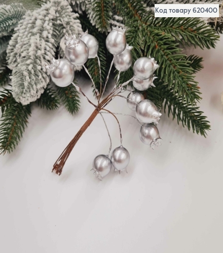 Веточка Шиповника СЕРЕБРЯНАЯ, 12шт, 11см 620400 фото 1