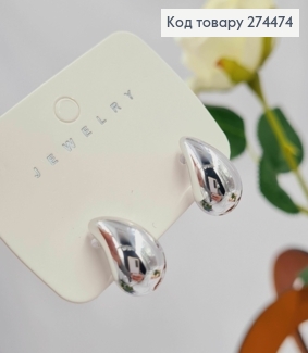 Серьги гвозди "КРАПЛИНКИ" серебряного цвета, 2см 295127 фото