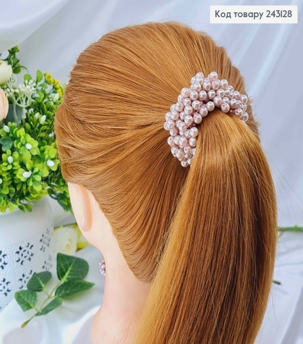 Резинка 7,5см прошита  ЛІЛОВИМИ   бусинками 243128 фото 1